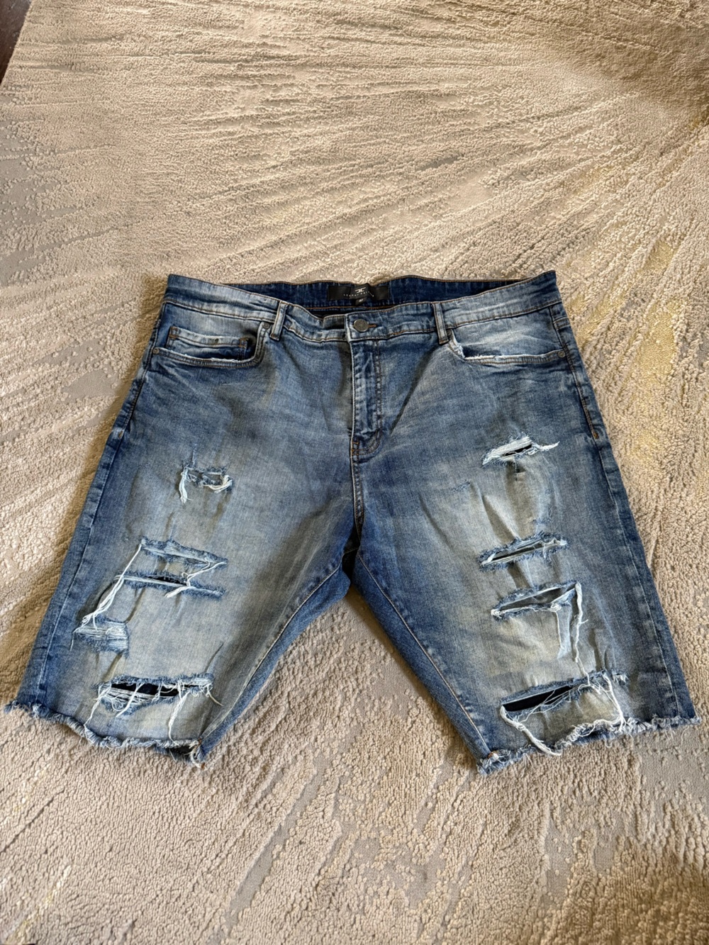Jordan Craig Distressed Blue Denim Jean Shorts size 42